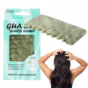 Jadeitowy grzebień do masażu skóry głowy